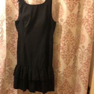Isaac Mizrahi for Target cute, black, sleeveless dress. Ruffles at the bottom.